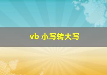 vb 小写转大写